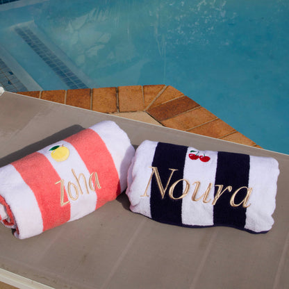 Amalfi Beach Towel - Grey Stripe