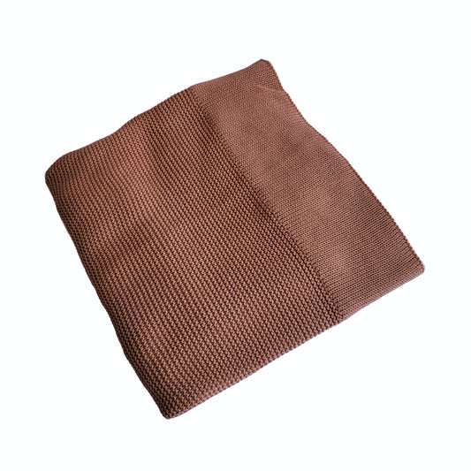 Classic Knitted Blanket - Coffee