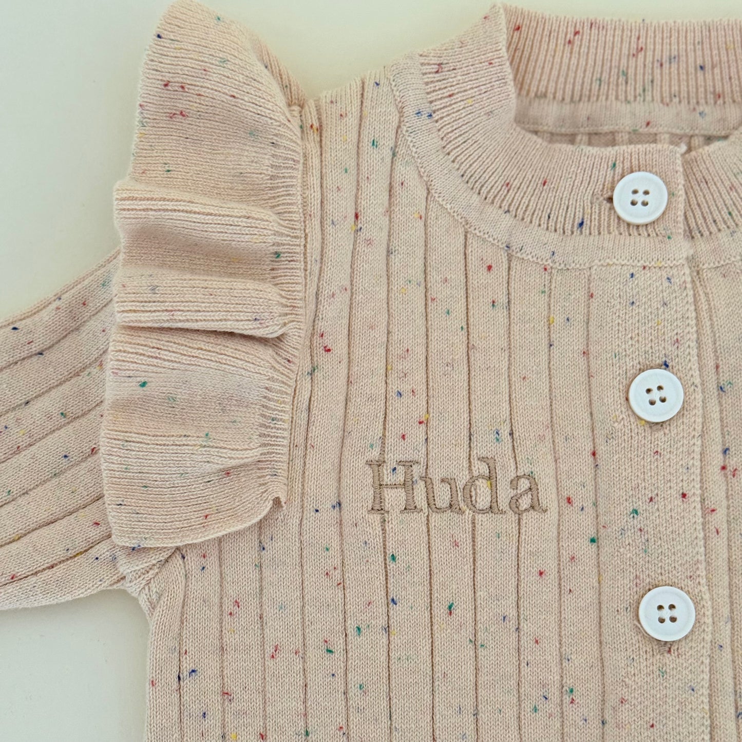 Knitted Frill Jumpsuit - Vanilla Confetti