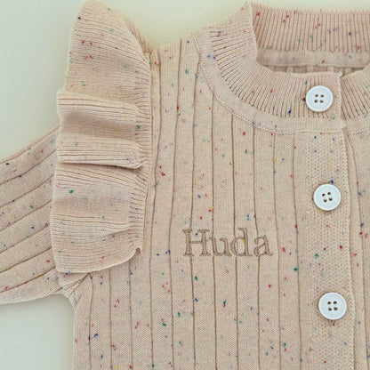 Knitted Frill Jumpsuit - Vanilla Confetti