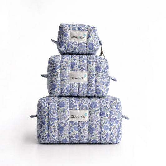 Quilted Pouch Bundle - Jardin Bleu