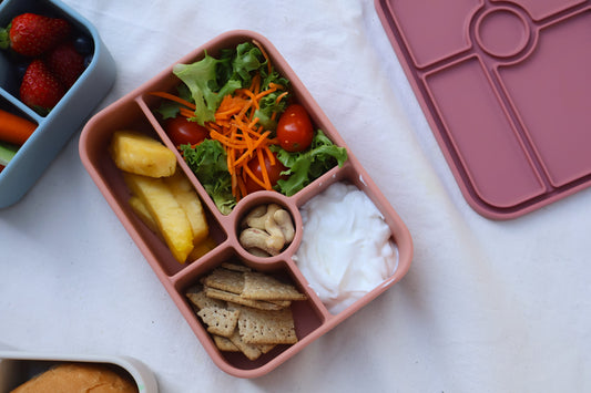 SummitCo Silicone Bento 5 Lunchbox – Apricot - Leakproof, 5 Compartments, Microwave & Oven Safe