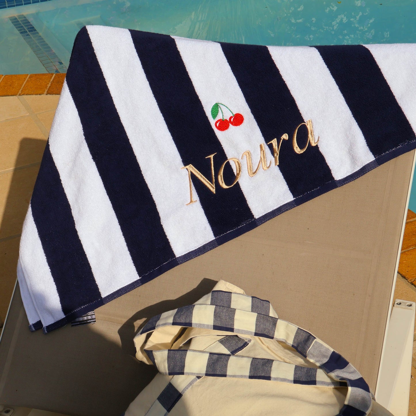 Amalfi Beach Towel - Grey Stripe
