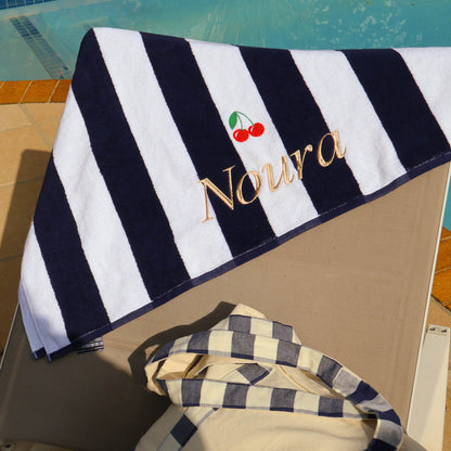 Amalfi Beach Towel - Grey Stripe