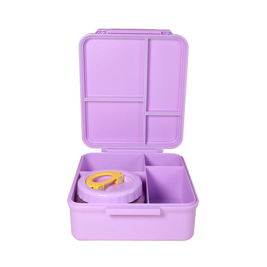 SummitCo Alpine Bento Lunchbox with Insulated Food Jar – Orchid - Leakproof, 4 Compartments, BPA-Free