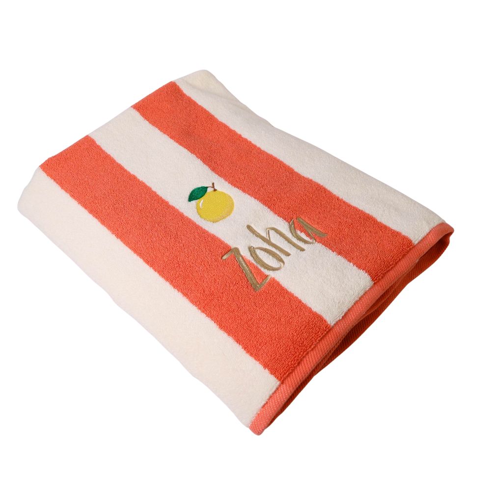 Amalfi Beach Towel - Coral Stripe