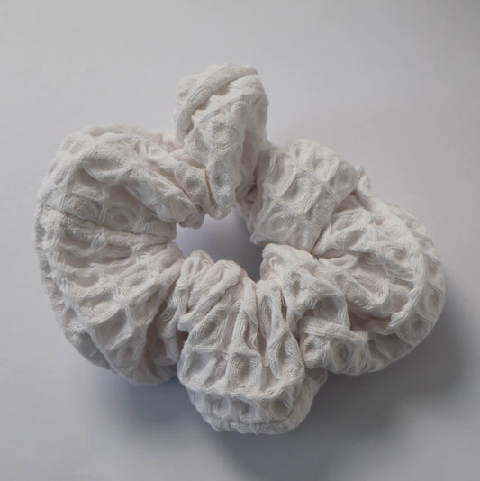 Waffle Scrunchie - Seabreeze White