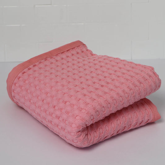 Waverly Waffle Bath Towel - Seashell Pink