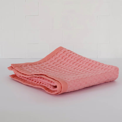 Waverly Waffle Guest Towel - Seashell Pink