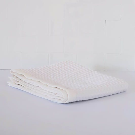Waverly Waffle Guest Towel - Seabreeze White