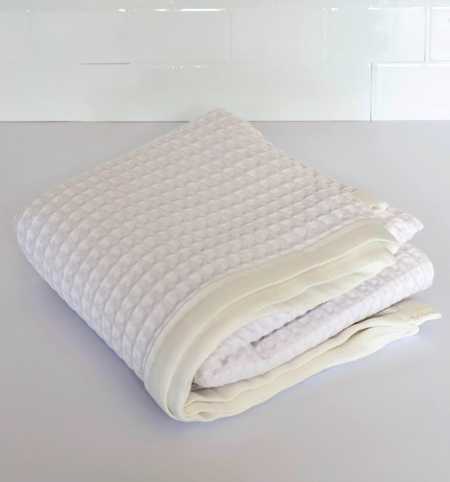 Waverly Bath Waffle Towel - Seabreeze White