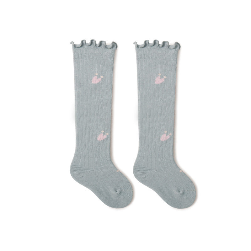 Knee High Frill Patterned Socks