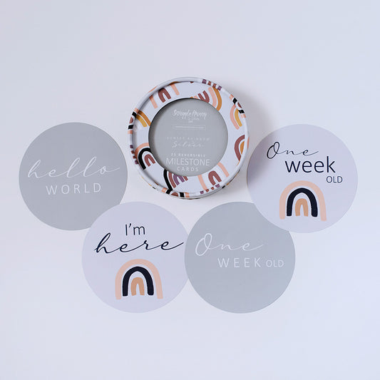 Snuggle Hunny Kids Milestone Cards- Sunset Rainbow &amp; Silver