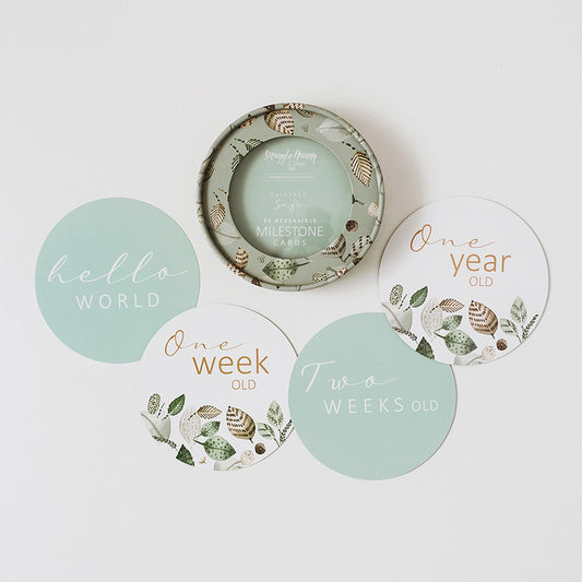 Snuggle Hunny Kids Milestone Cards- Daintree & Sage Reversible Milestone Cards