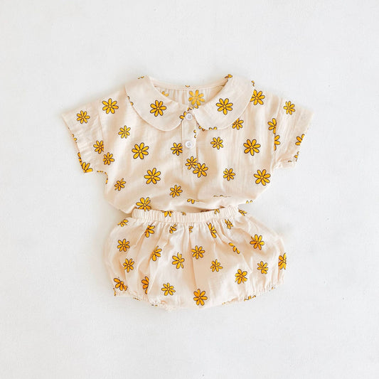 Alyssa Blouse and Bloomer Set - Cream