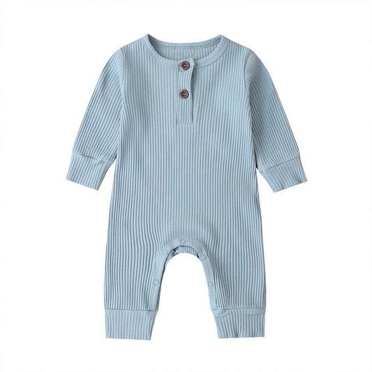 Arlo Classic Ribbed Jumpsuit - Sky