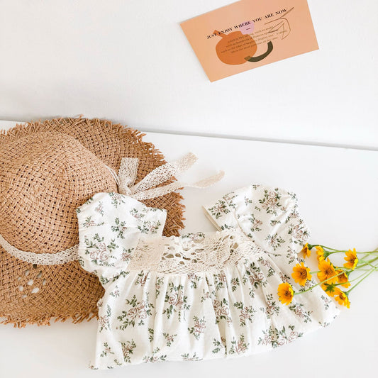 Luna Romper and Bonnet Set