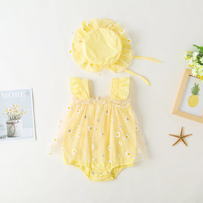Daisy Romper and Hat Set - Buttercup