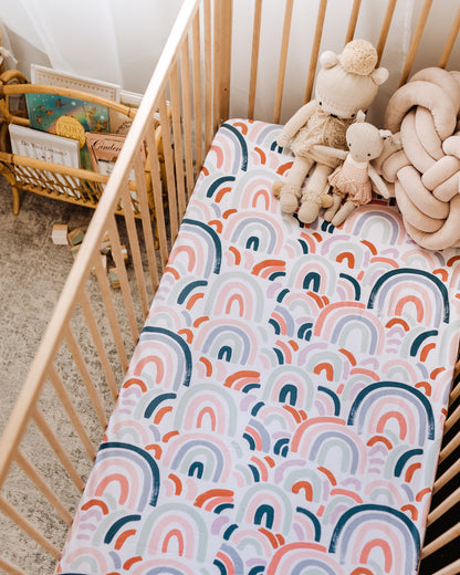 Snuggle Hunny Kids Fitted Cot Sheet - Rainbow Baby