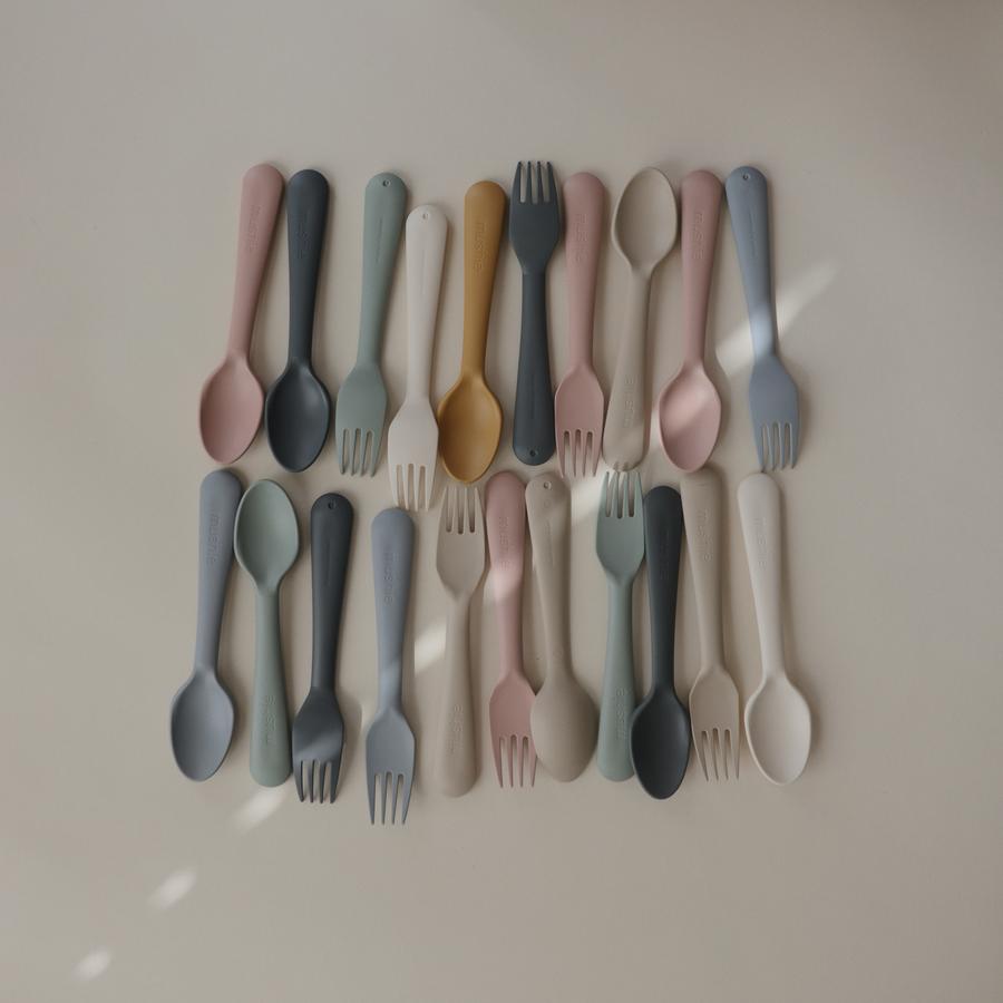 Mushie - Fork and Spoon Set - Blush