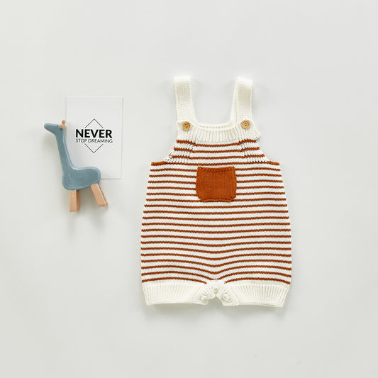 Felix Knit Romper - Rust Stripe