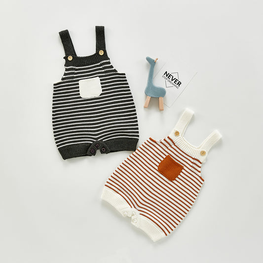 Felix Knit Romper - Rust Stripe