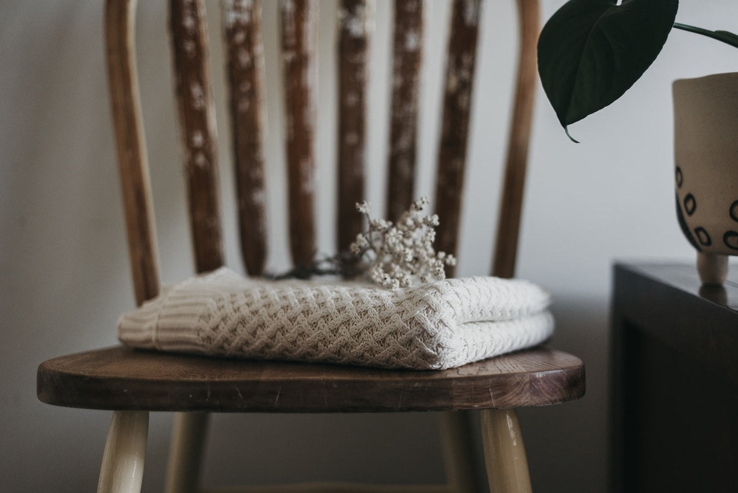 Snuggle Hunny Kids Diamond Knit Baby Blanket - Cream