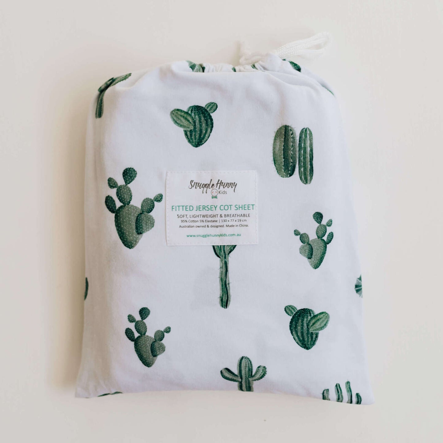 Snuggle Hunny Kids Fitted Cot Sheet - Cactus