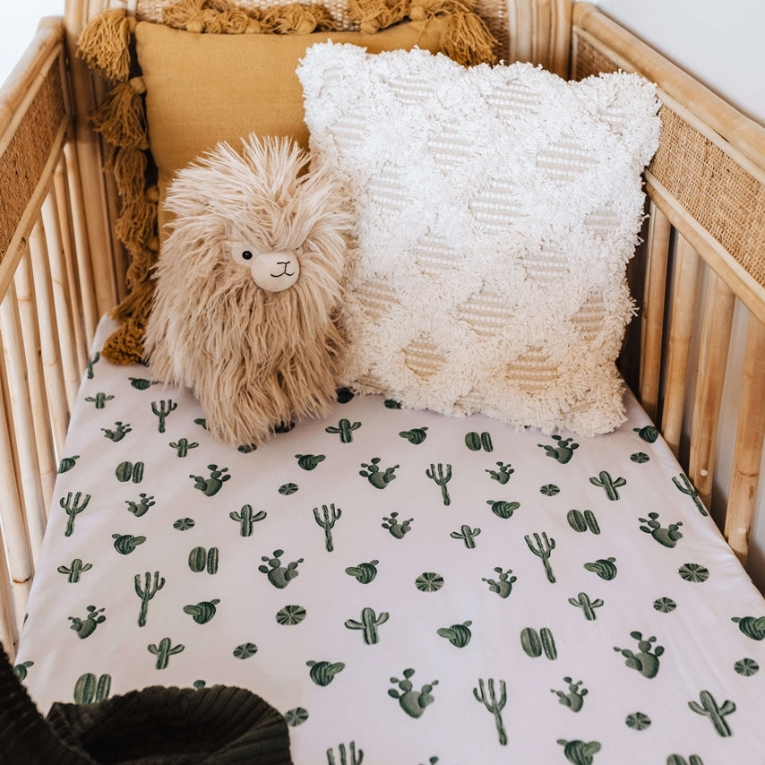 Snuggle Hunny Kids Fitted Cot Sheet - Cactus