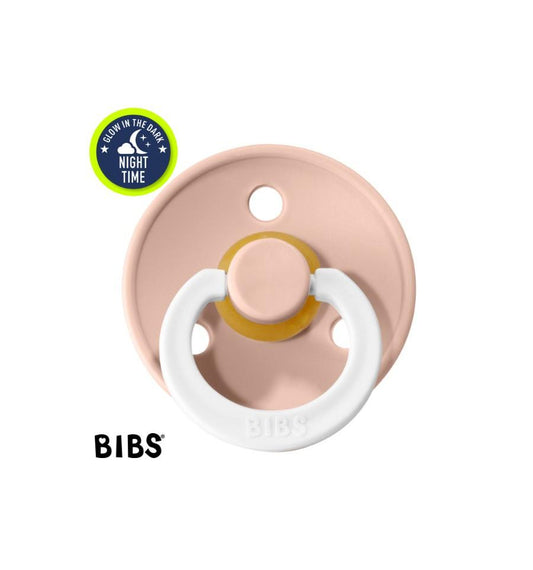 BIBS Natural Latex Pacifier - Blush | Glow in the dark - Size 1