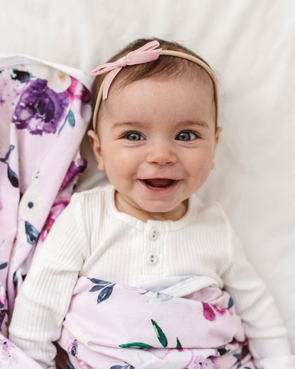 Snuggle Hunny Kids Petite Velvet Bow - Rose Pink