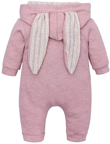 Bunny Ear Hooded Jumpsuit - Pink