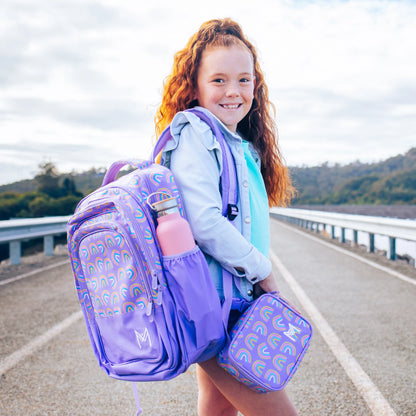 MontiiCo School Bag | Purple Rainbows | For Kids & Teens