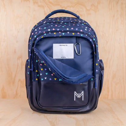 MontiiCo School Bag | Navy Hearts | For Kids & Teens