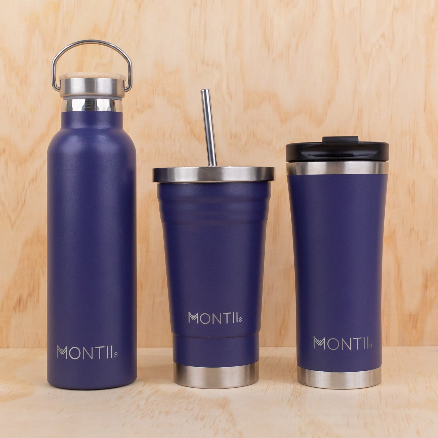 MontiiCo Original Insulated Bottle | Cobalt Navy Blue | For Kids & Adults