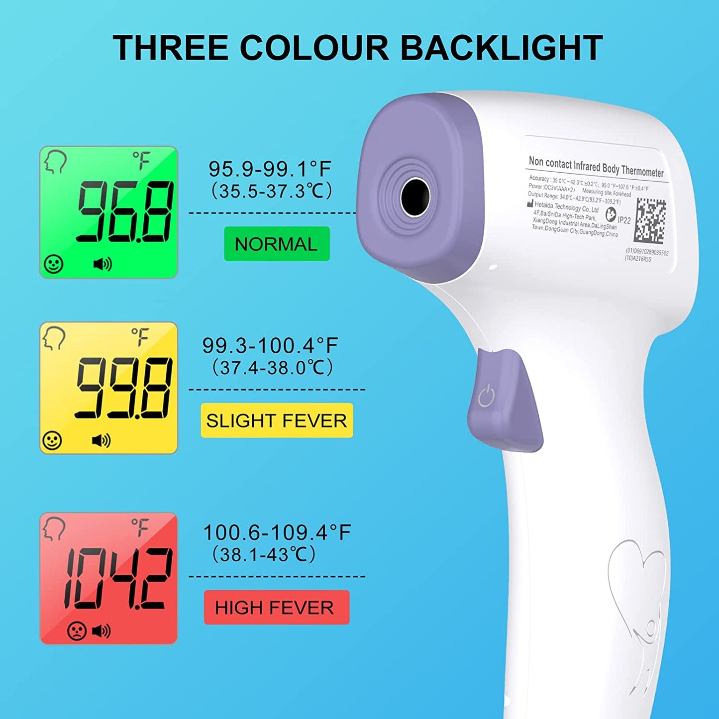 Infrared Non-Contact Digital Thermometer for Adults and Kids