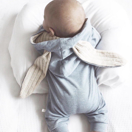Bunny Ear Hooded Jumpsuit - Grey
