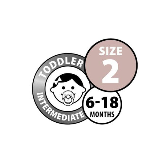 BIBS Natural Latex Pacifier 2 Pack - Black/White Size 2