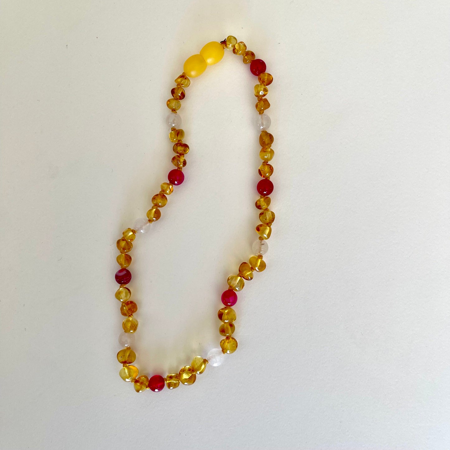 Ambre - Amber with Pink Agate and Rose Quartz