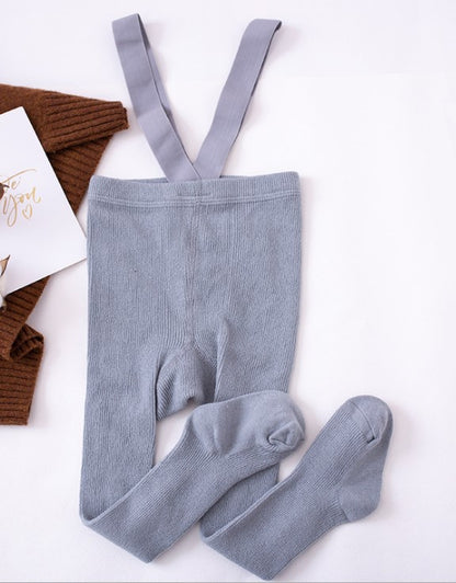 Unisex Ribbed Suspender Tights Original - Light Grey