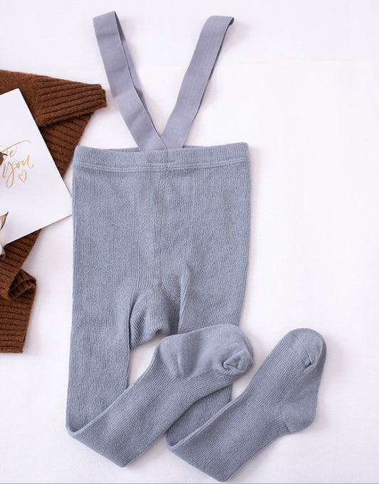 Unisex Ribbed Suspender Tights Original - Light Grey