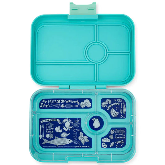 Yumbox Tapas Lunch Box | Antibes Blue with Bon Appetit Tray | 5 Compartment