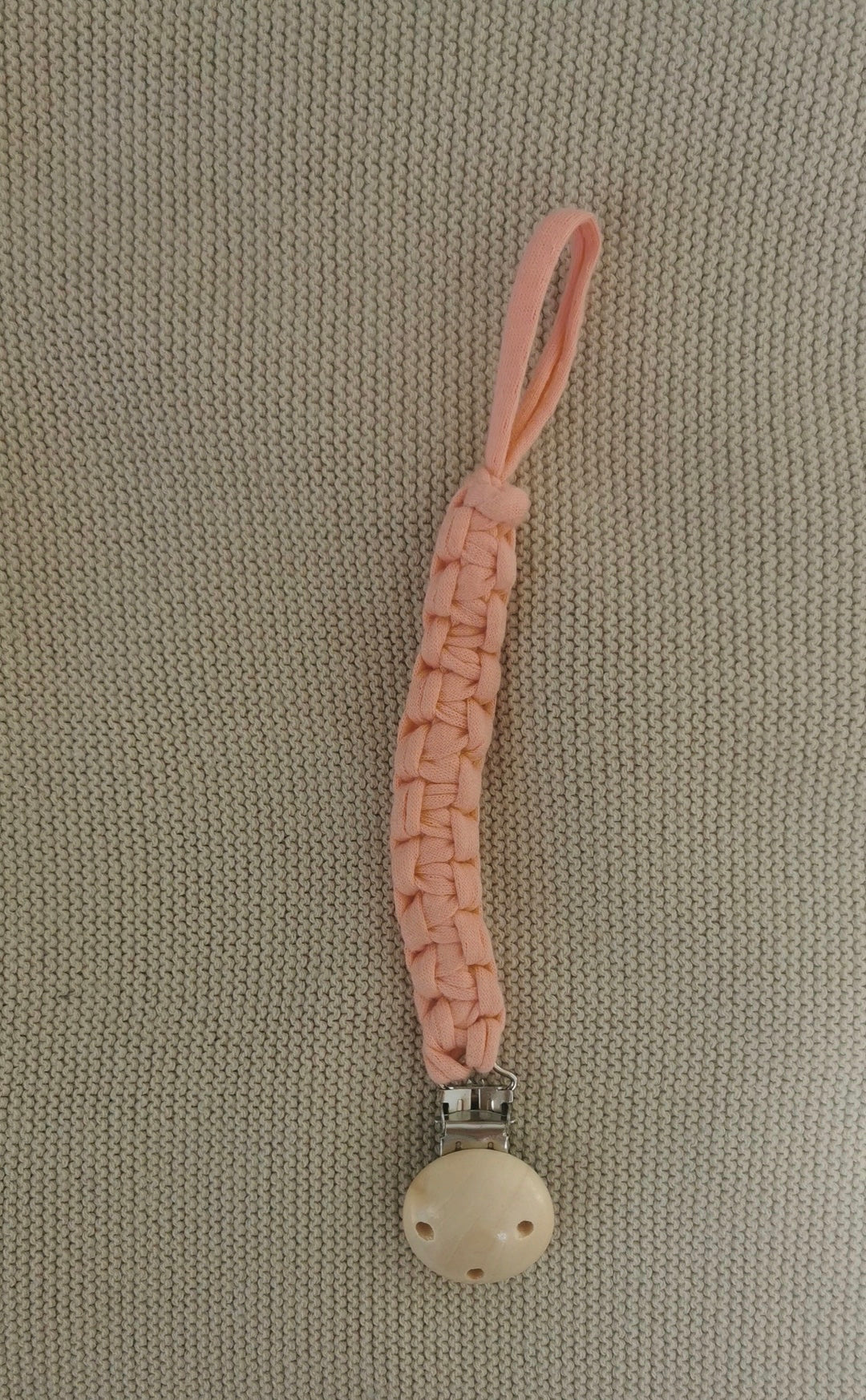 Macrame Pacifier Holder - Coral