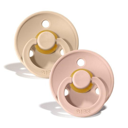 BIBS Natural Latex Pacifier 2 Pack - Vanilla/Blush Size 1