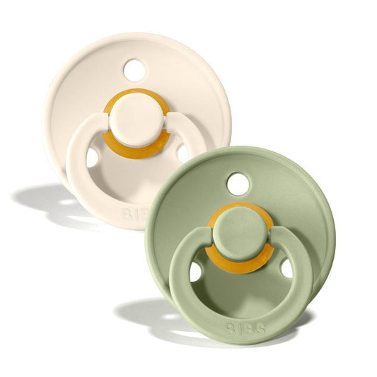 BIBS Natural Latex Pacifier 2 Pack - Ivory/Sage Size 3