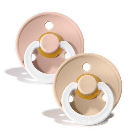 BIBS Natural Latex Pacifier 2 Pack - Glow in the Dark Blush night/Vanilla Night Size 1
