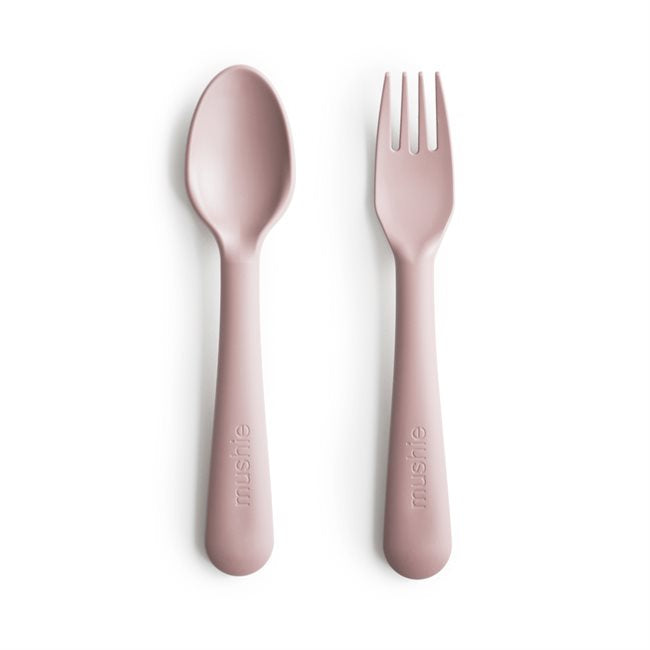 Mushie - Fork and Spoon Set - Blush