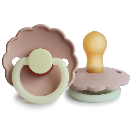 FRIGG Daisy Natural Rubber Pacifier - Night (Blush) - Size 1