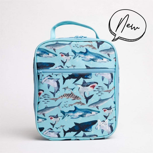 MontiiCo Insulated Lunch Bag with Ice Pack - Sharks