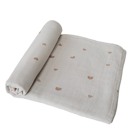 Mushie Organic Cotton Swaddle - Rainbow